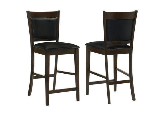 100959 Jaden Upholstered Counter Chair Espresso (Set of 2)
