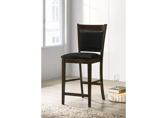 100959 Jaden Upholstered Counter Chair Espresso (Set of 2)