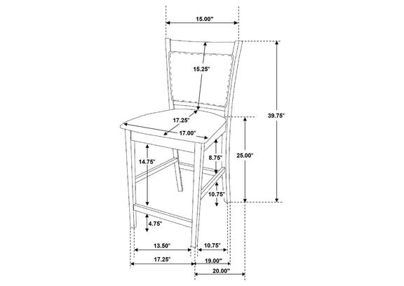 100959 Jaden Upholstered Counter Chair Espresso (Set of 2)