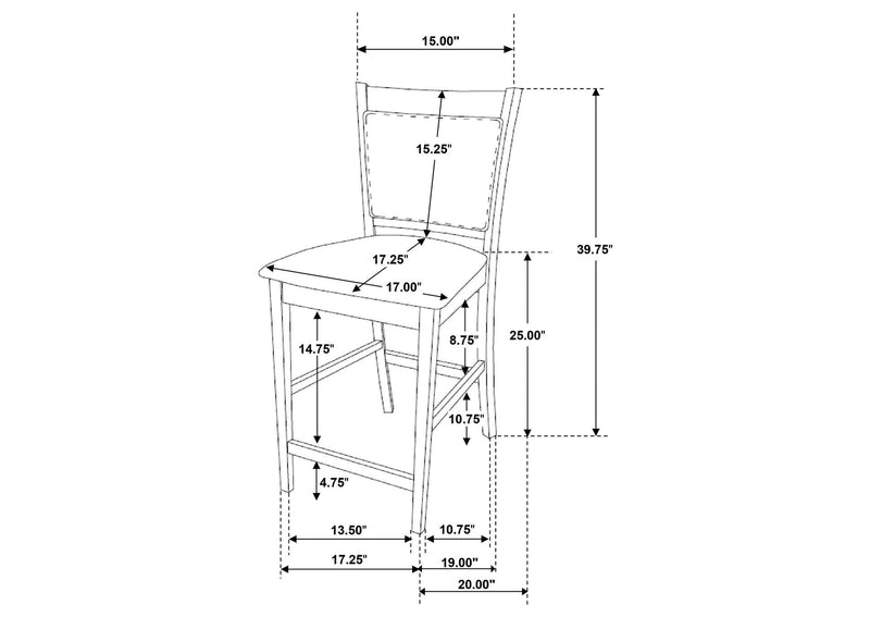 100959 Jaden Upholstered Counter Chair Espresso (Set of 2)