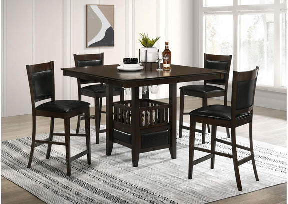 100959 Jaden Upholstered Counter Chair Espresso (Set of 2)