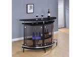 101065 Amarillo Freestanding Glass Top Home Bar Wine Cabinet Black