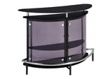Amarillo Freestanding Glass Top Home Bar Wine Cabinet Black