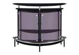 101065 Amarillo Freestanding Glass Top Home Bar Wine Cabinet Black
