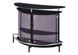 101065 Amarillo Freestanding Glass Top Home Bar Wine Cabinet Black