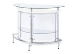 101066 Amarillo Freestanding Glass Top Home Bar Wine Cabinet White