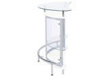 101066 Amarillo Freestanding Glass Top Home Bar Wine Cabinet White