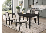 Louise 5-piece Rectangular Extension Leaf Dining Set Black