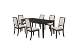 101561-S7 Louise 7-piece Rectangular Extension Leaf Dining Set Black