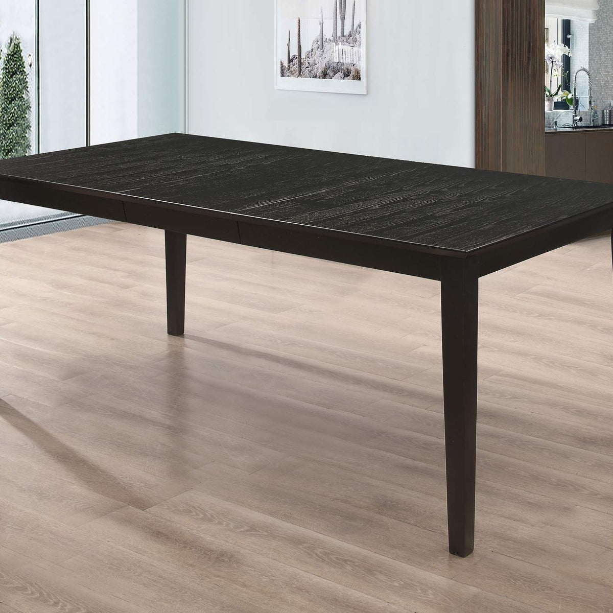 101561 Louise Rectangular 78-inch Extension Leaf Dining Table Black