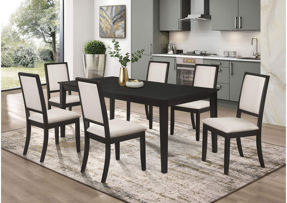 101561 Louise Rectangular 78-inch Extension Leaf Dining Table Black