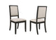 101562 Louise Upholstered Wood Dining Side Chair Black (Set of 2)