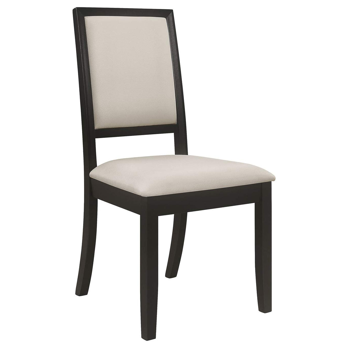 101562 Louise Upholstered Wood Dining Side Chair Black (Set of 2)