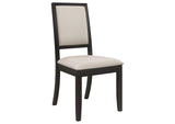 101562 Louise Upholstered Wood Dining Side Chair Black (Set of 2)