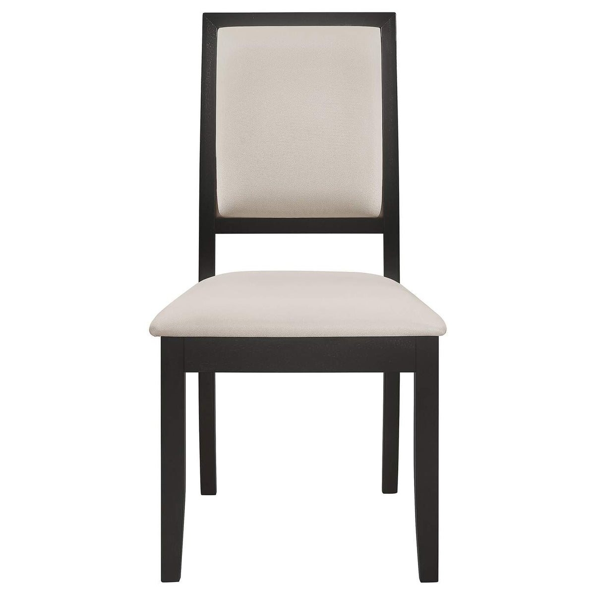101562 Louise Upholstered Wood Dining Side Chair Black (Set of 2)