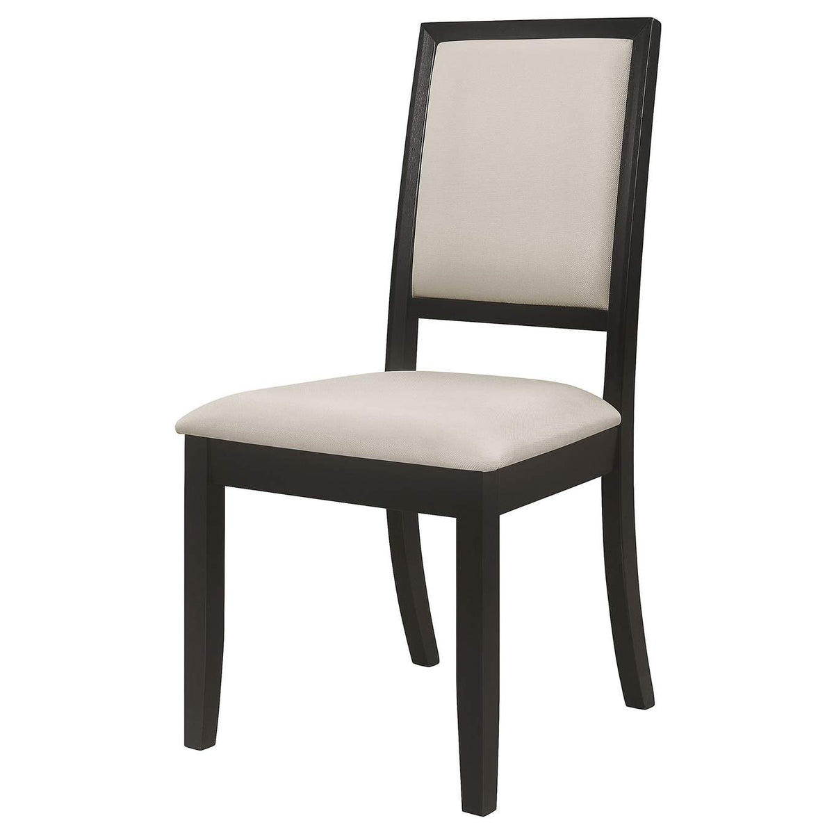 101562 Louise Upholstered Wood Dining Side Chair Black (Set of 2)