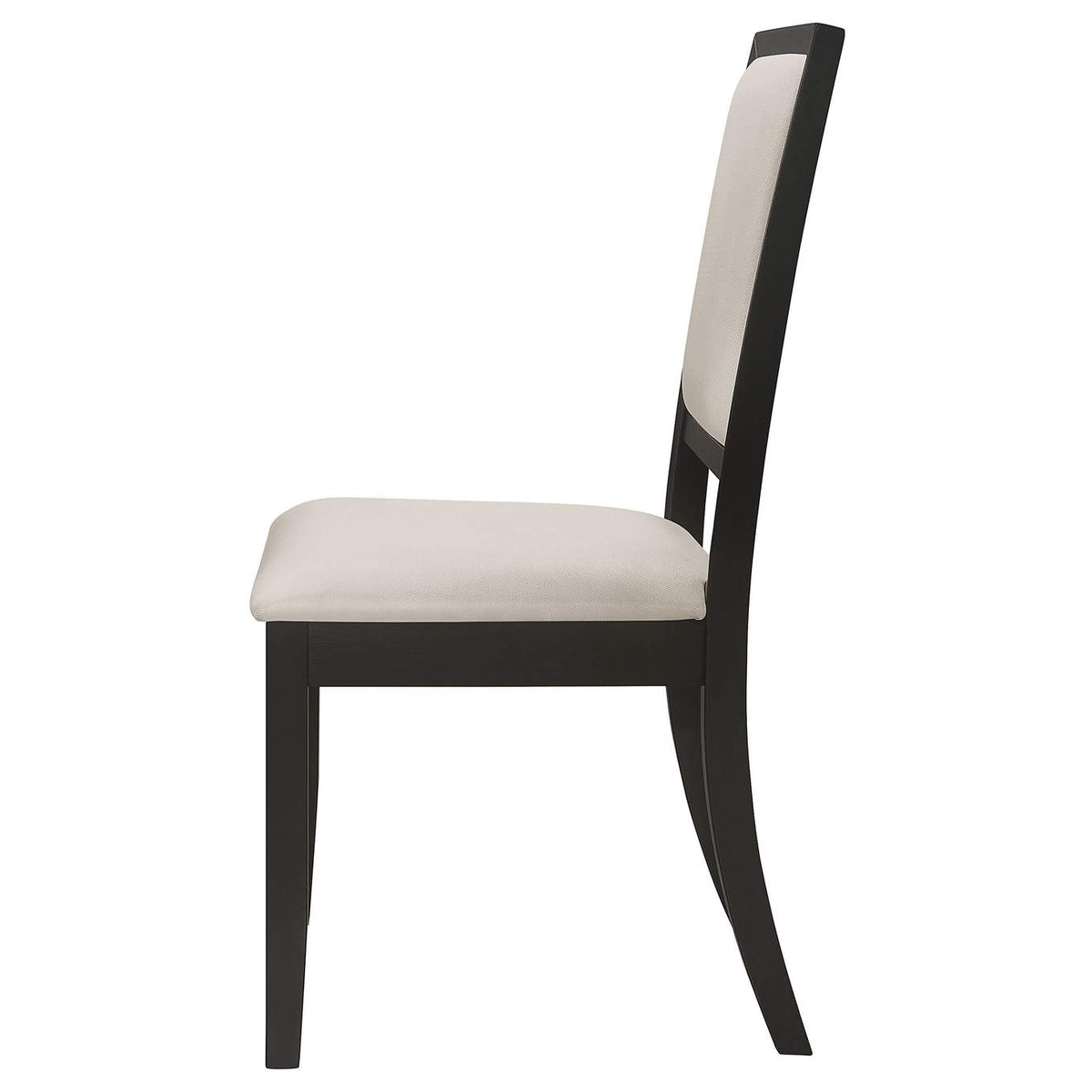 101562 Louise Upholstered Wood Dining Side Chair Black (Set of 2)