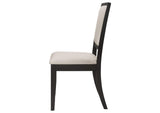 101562 Louise Upholstered Wood Dining Side Chair Black (Set of 2)