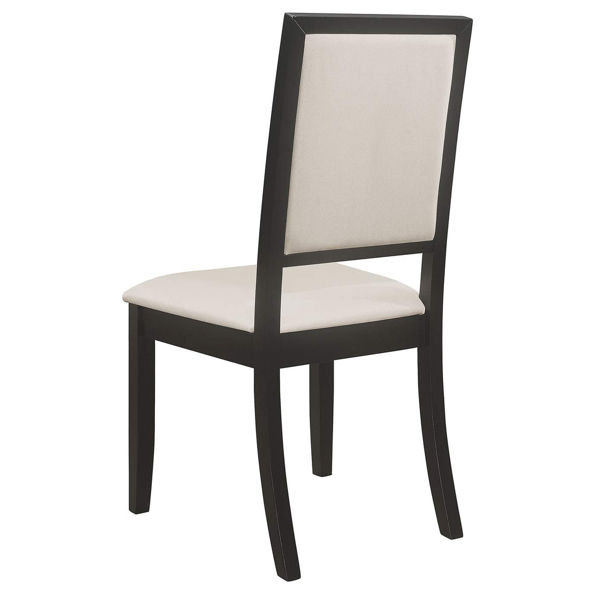 101562 Louise Upholstered Wood Dining Side Chair Black (Set of 2)