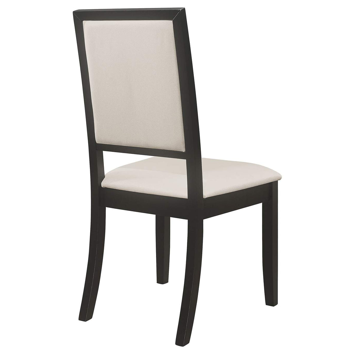 101562 Louise Upholstered Wood Dining Side Chair Black (Set of 2)