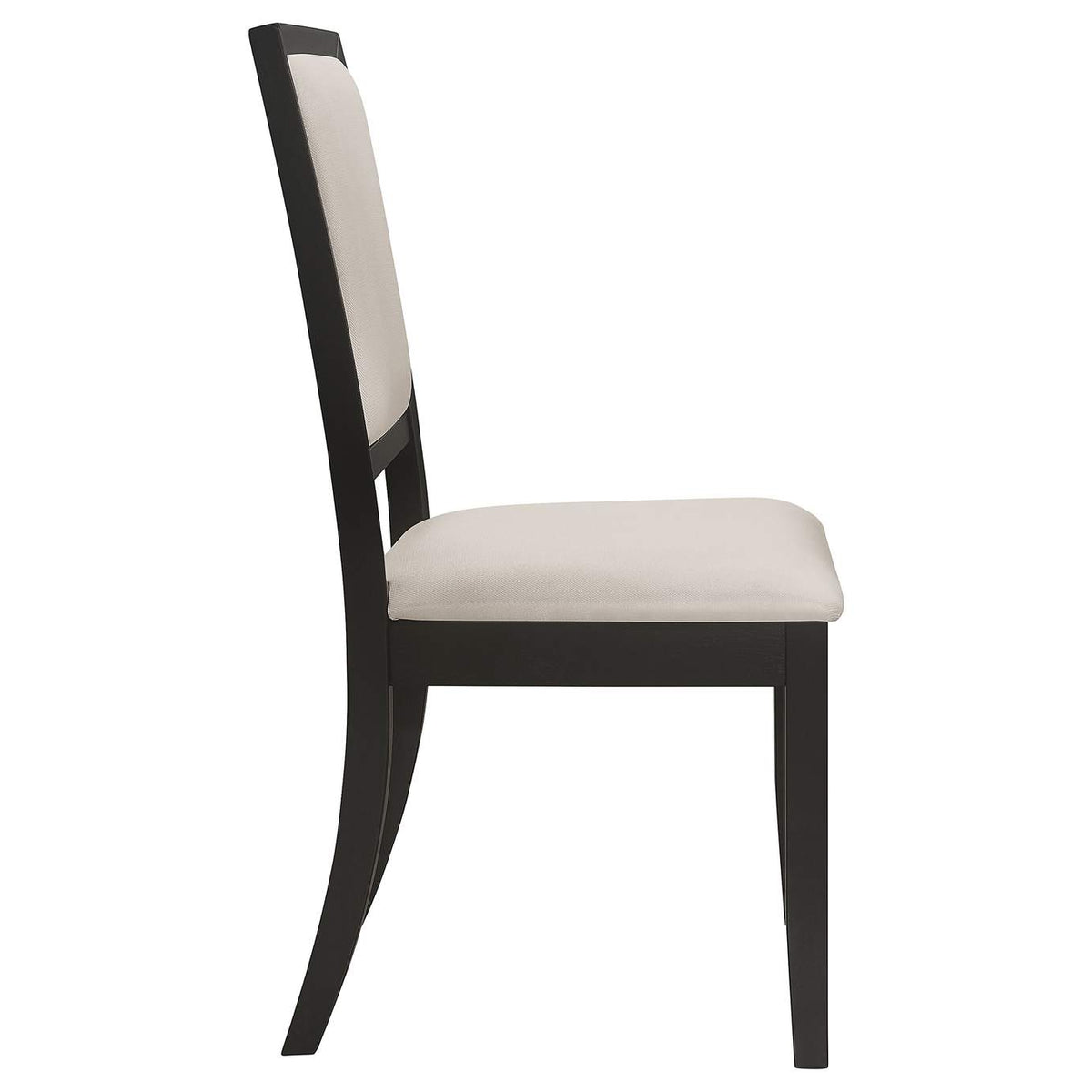101562 Louise Upholstered Wood Dining Side Chair Black (Set of 2)