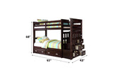 10170W Allentown Twin-Twin Bunk Bed with Trundle and Storage