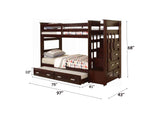 10170W Allentown Twin-Twin Bunk Bed with Trundle and Storage