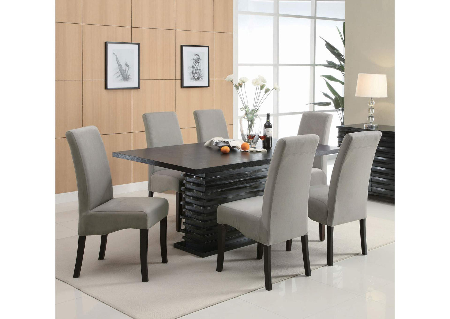 Stanton 7-piece Rectangular Dining Table Set Grey