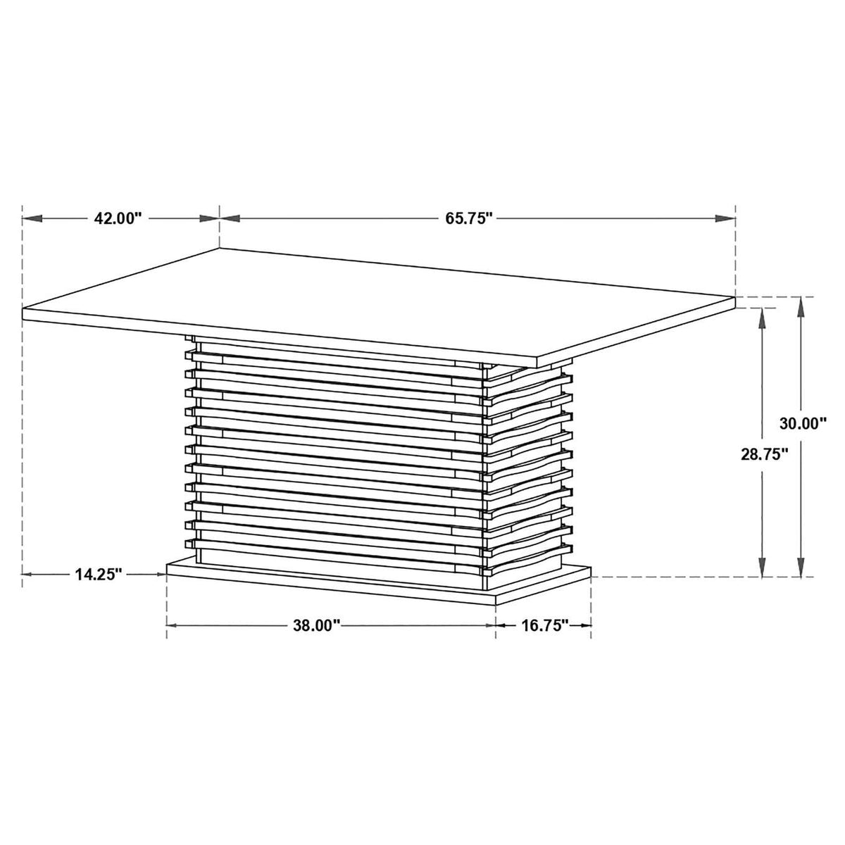 102061 Stanton Rectangular 66-inch Dining Table Black
