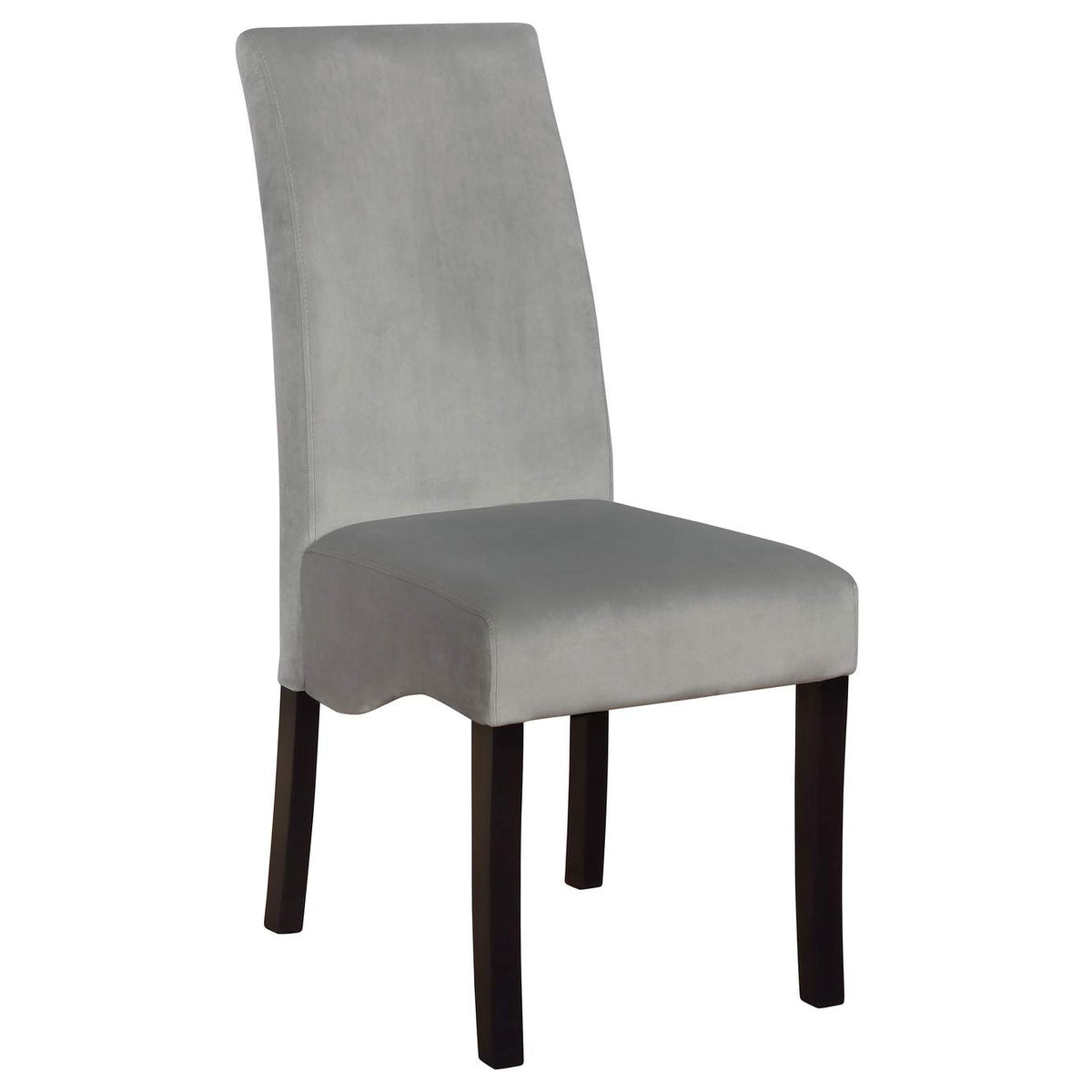 102062 Stanton Velvet Upholstered Dining Side Chair Grey (Set of 2)