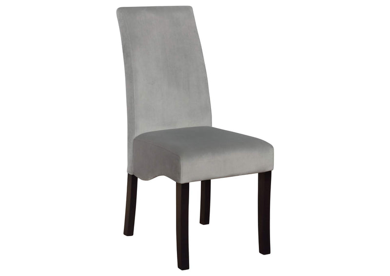 102062 Stanton Velvet Upholstered Dining Side Chair Grey (Set of 2)