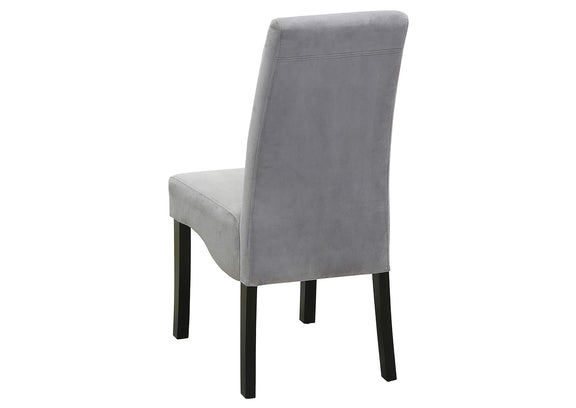 102062 Stanton Velvet Upholstered Dining Side Chair Grey (Set of 2)