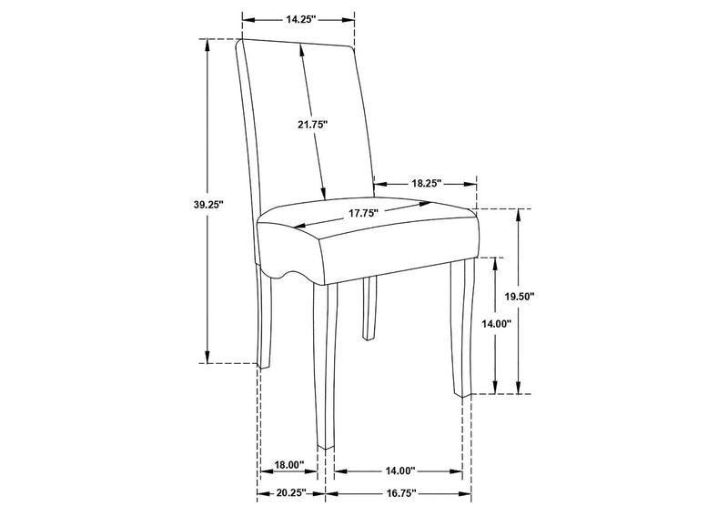 102062 Stanton Velvet Upholstered Dining Side Chair Grey (Set of 2)