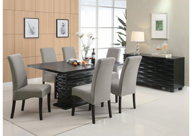 102062 Stanton Velvet Upholstered Dining Side Chair Grey (Set of 2)