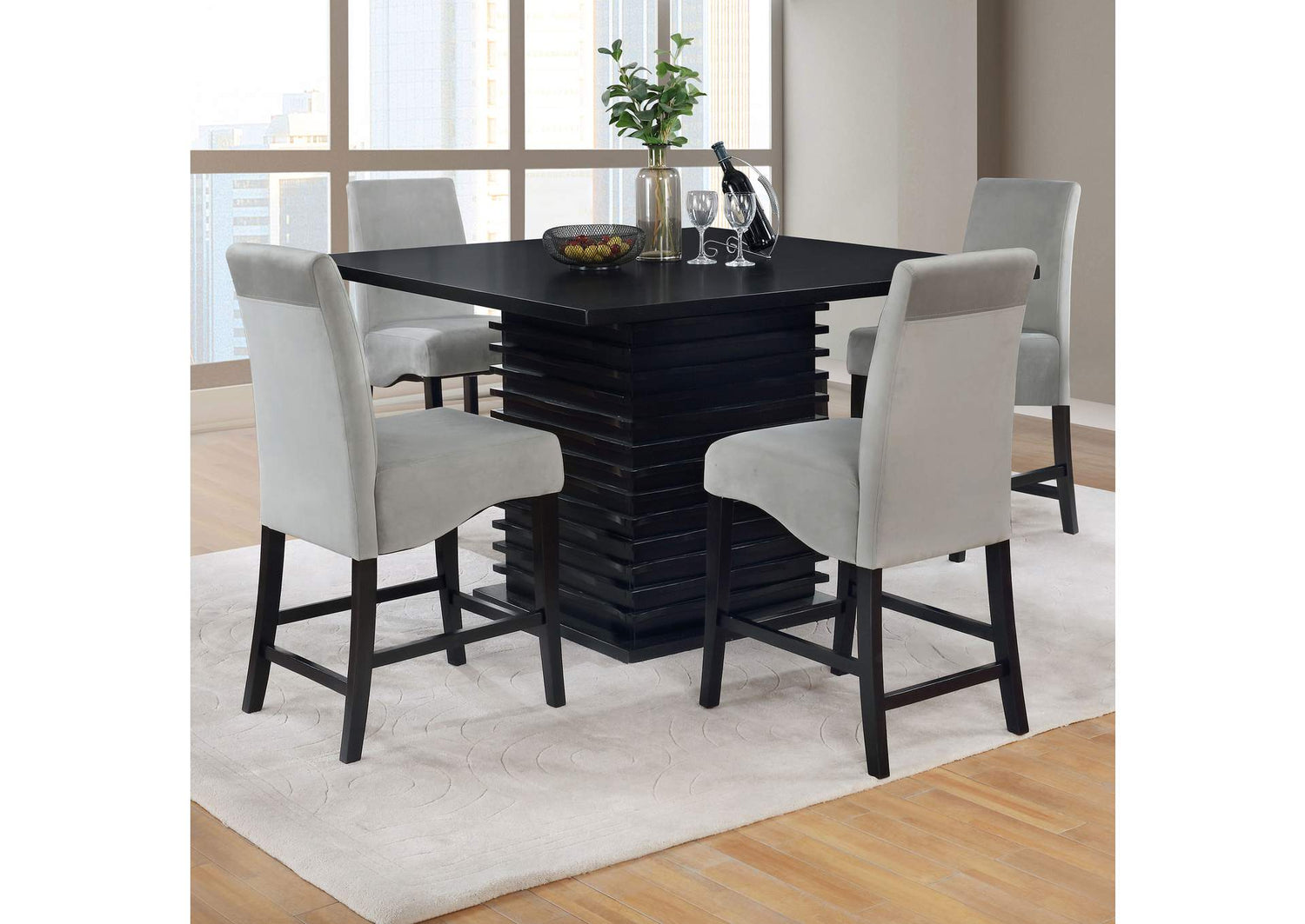 Stanton 5-piece Square Counter Height Dining Table Set Grey