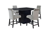 102068-S5 Stanton 5-piece Square Counter Height Dining Table Set Grey