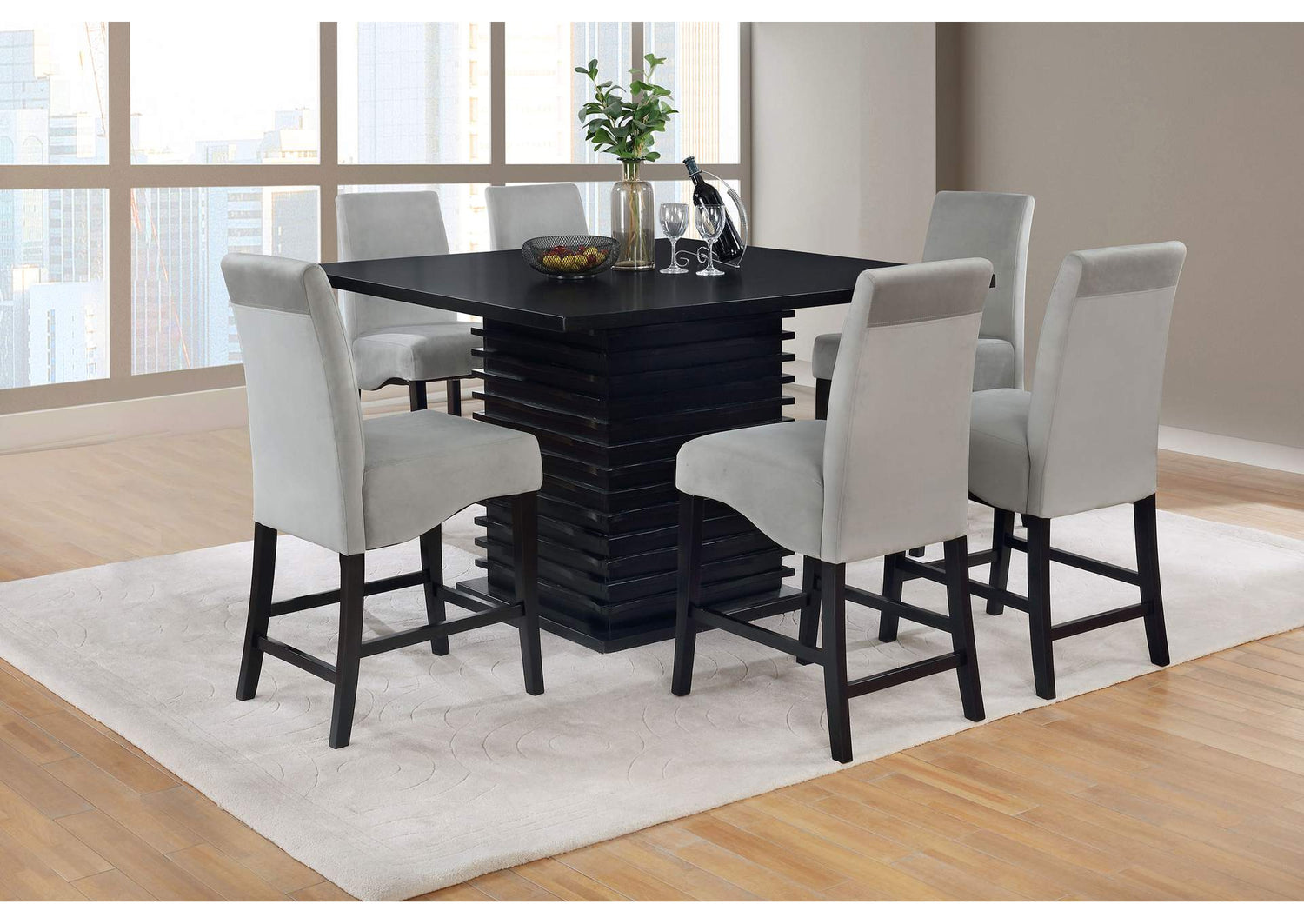Stanton 7-piece Square Counter Height Dining Table Set Grey