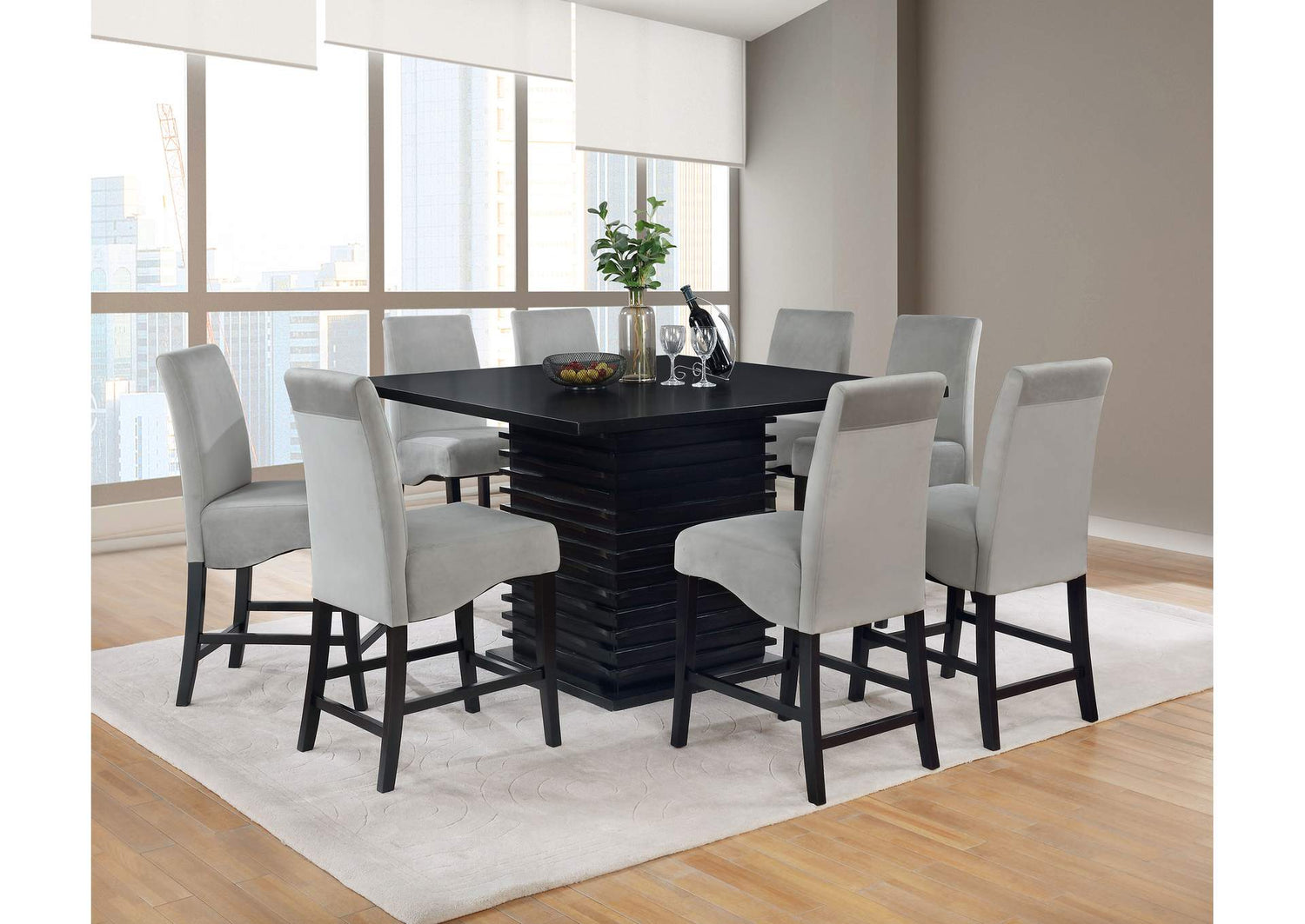 Stanton 9-piece Square Counter Height Dining Table Set Grey