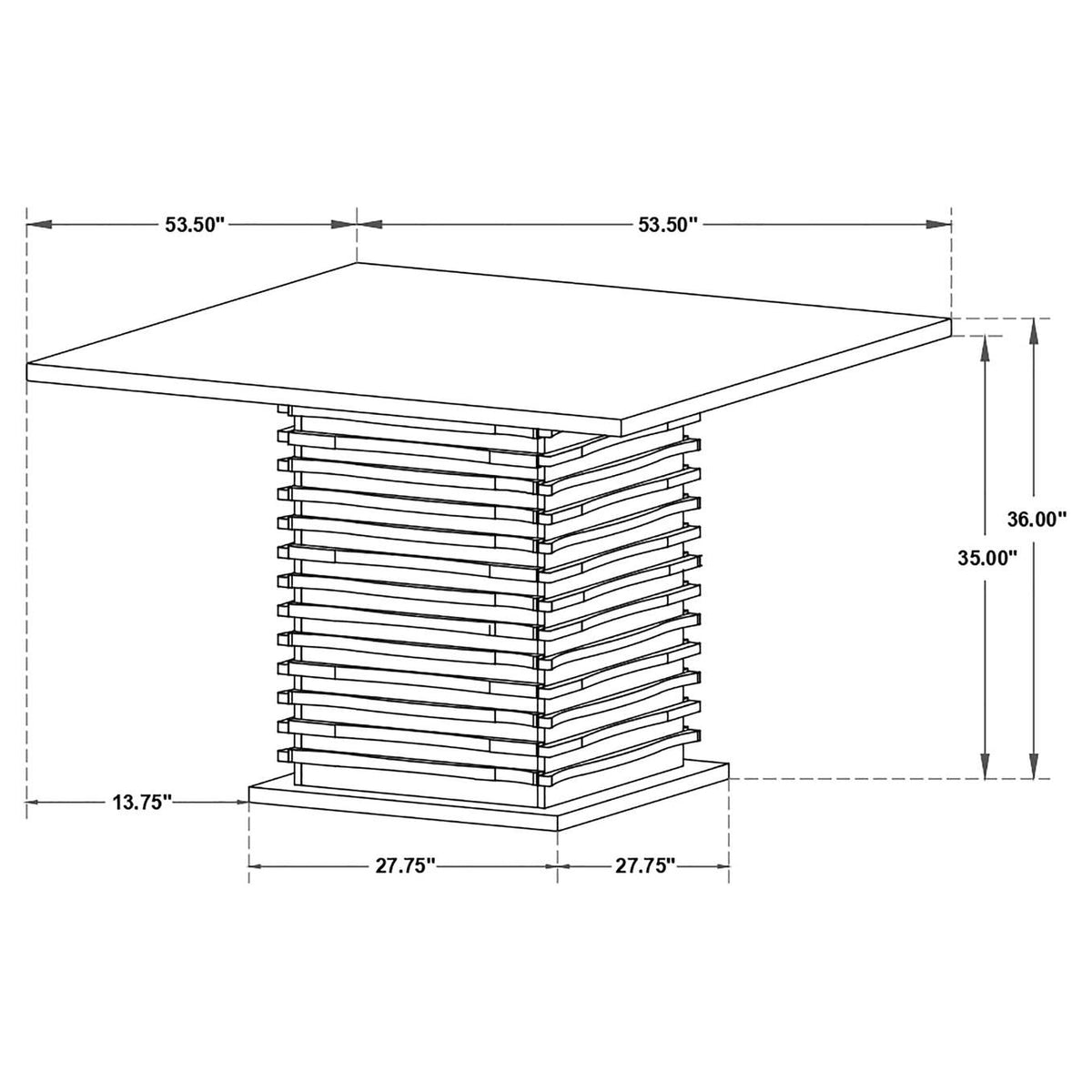 102068 Stanton Square 54-inch Counter Height Dining Table Black