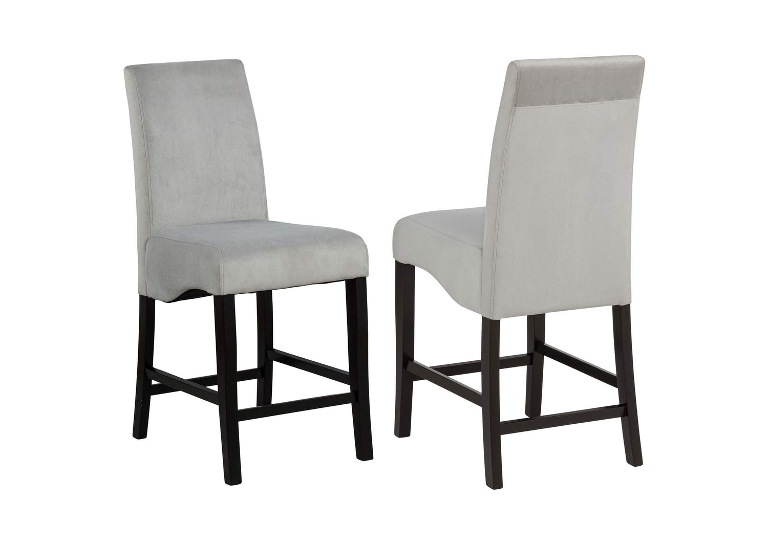 102069GRY Stanton Velvet Upholstered Counter Chair Grey (Set of 2)
