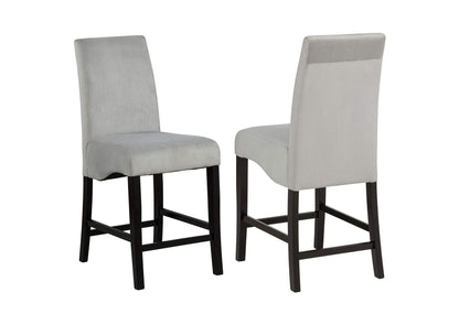 102069GRY Stanton Velvet Upholstered Counter Chair Grey (Set of 2)