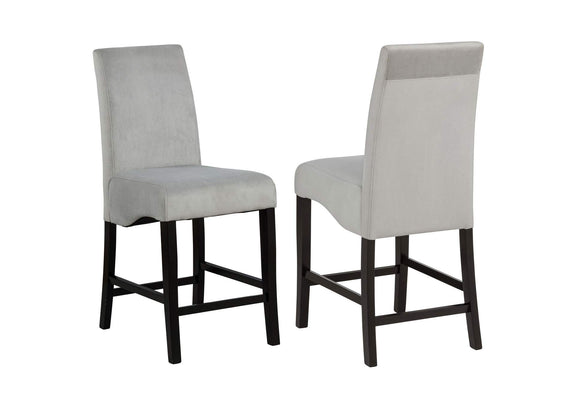 102069GRY Stanton Velvet Upholstered Counter Chair Grey (Set of 2)