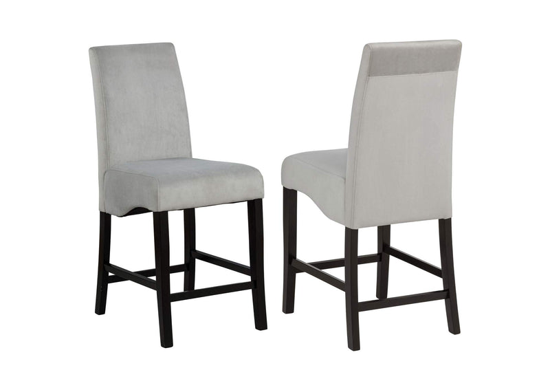 102069GRY Stanton Velvet Upholstered Counter Chair Grey (Set of 2)