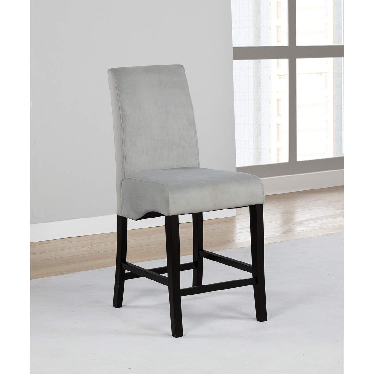 102069GRY Stanton Velvet Upholstered Counter Chair Grey (Set of 2)