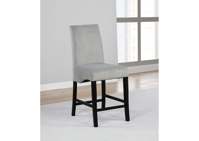 102069GRY Stanton Velvet Upholstered Counter Chair Grey (Set of 2)