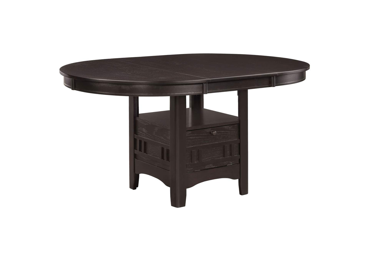 102671 Lavon Oval 60-inch Wood Extension Leaf Dining Table Espresso