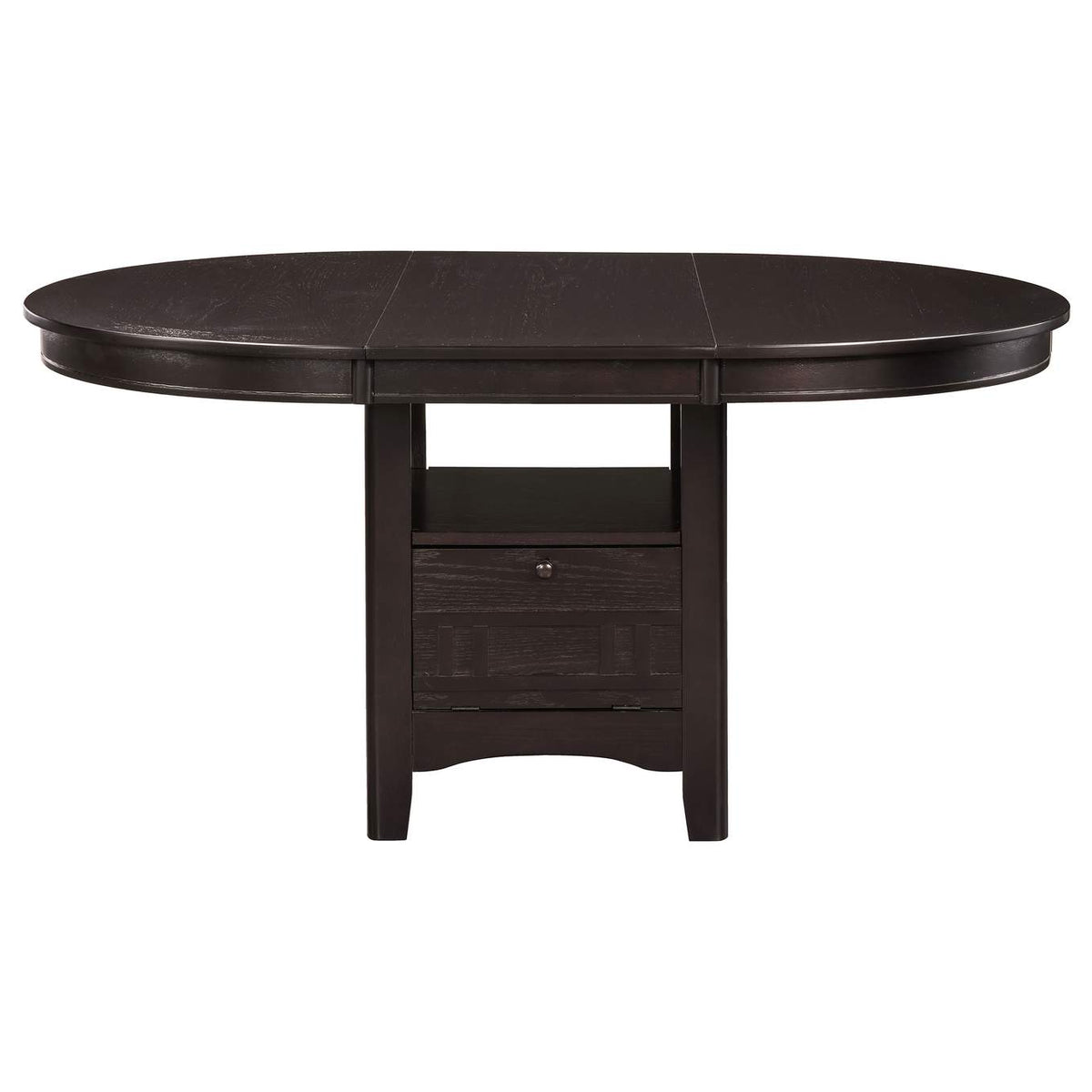 102671 Lavon Oval 60-inch Wood Extension Leaf Dining Table Espresso