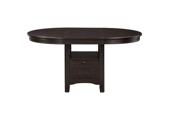 102671 Lavon Oval 60-inch Wood Extension Leaf Dining Table Espresso