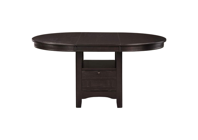 102671 Lavon Oval 60-inch Wood Extension Leaf Dining Table Espresso