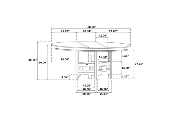 102671 Lavon Oval 60-inch Wood Extension Leaf Dining Table Espresso